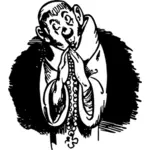 Ugly priest vector illustration